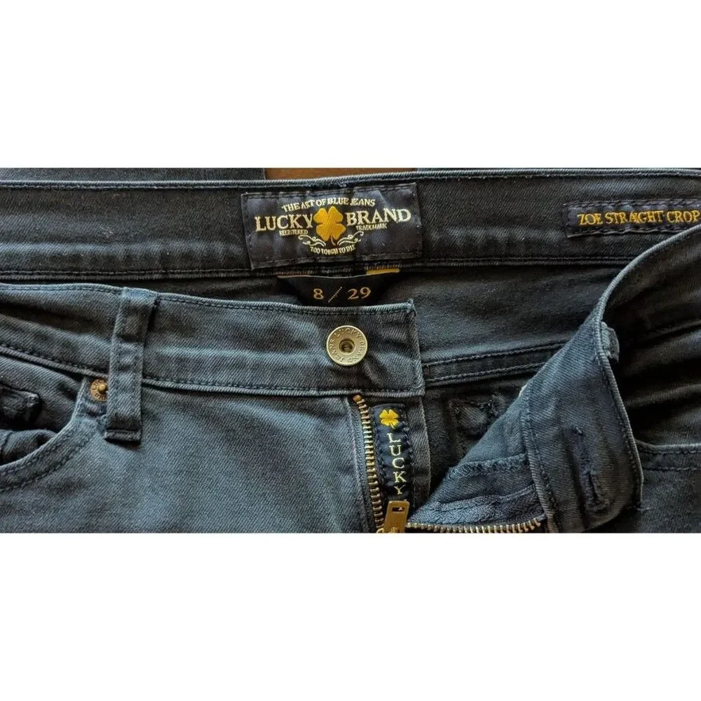 Lucky Brand Womens Jeans Size 8/29 (31X24) Blue Zoe Straight Crop Style